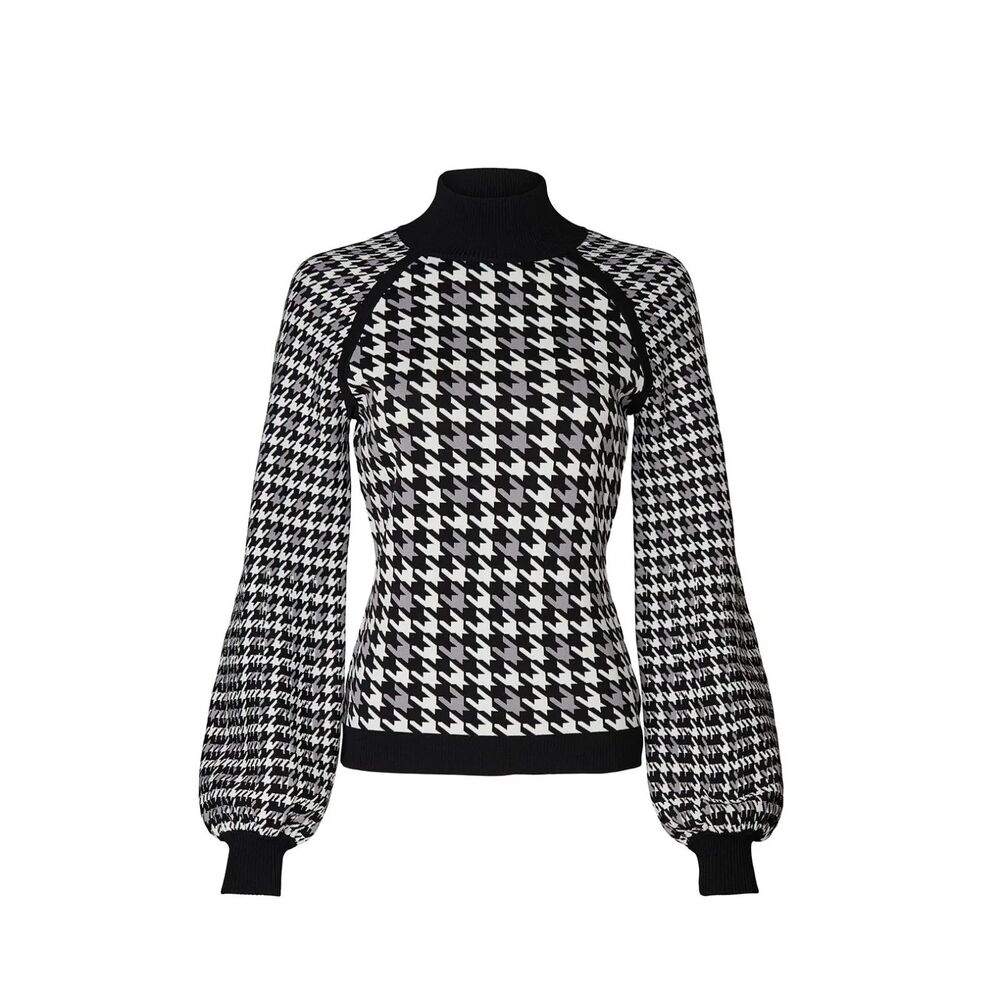 🖤 Shoshanna Houndstooth Margaret Sweater – Size Small
